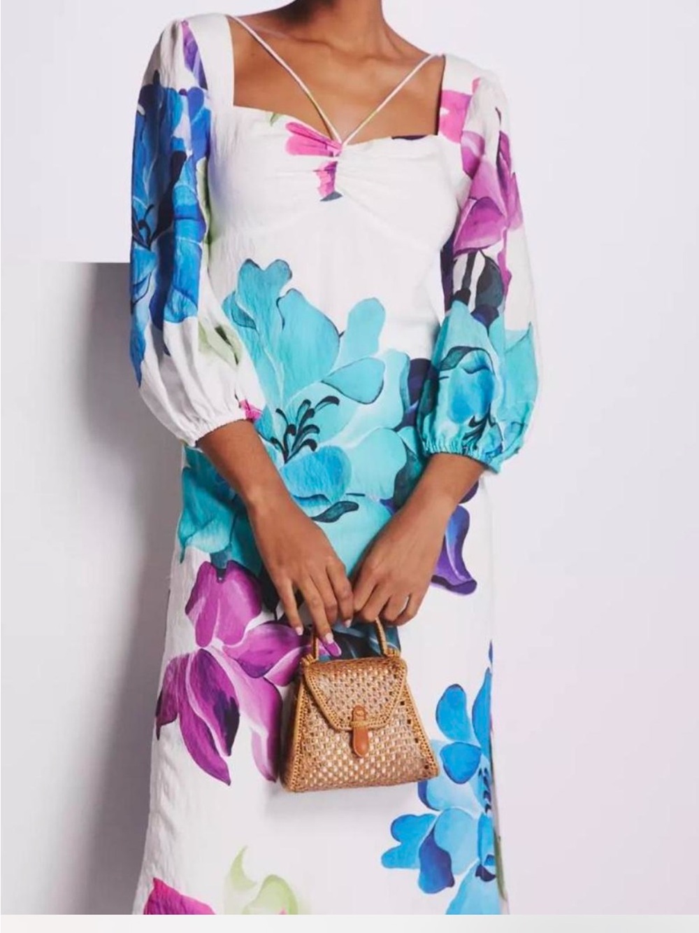 “Maeve by Anthropologie” Floral Square-Neck Maxi Dress